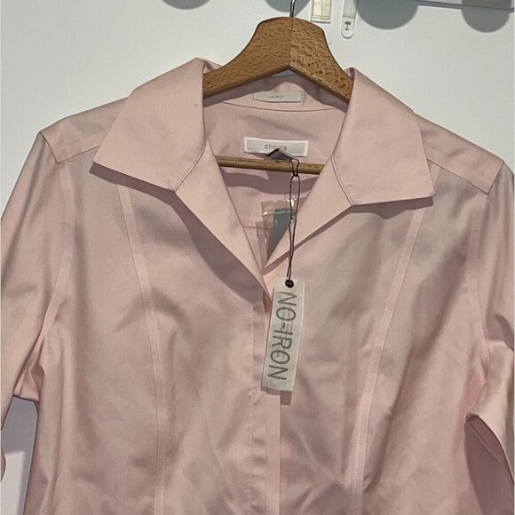 NWT Chico's No-Iron Linen Roll-Tab Sleeve Shirt Women’s Size 1x - Picture 10 of 10